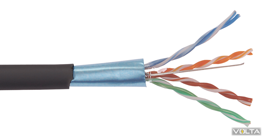 ITK Каб. вп F/UTP, кат.5E 4х2х24AWG solid, LDPE, 305м, чер. ІЕК