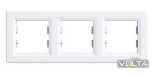 Рамка ASFORA 3-постовая горизонтальная белая