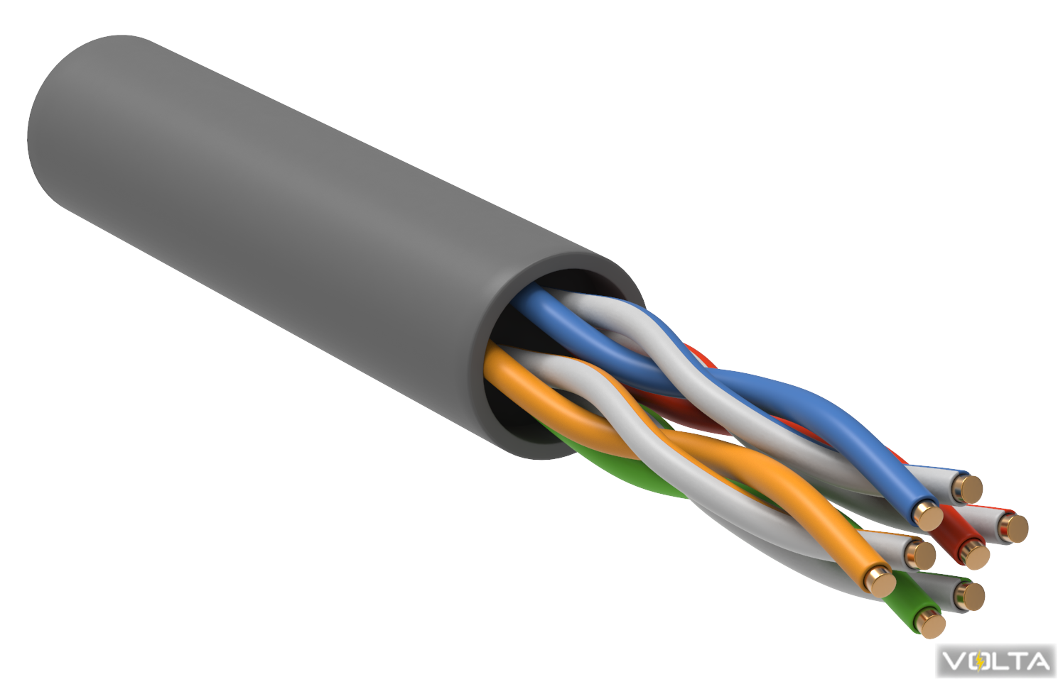 ITK Кабель связи витая пара UUTP, кат.5E 4x2х24(0,51мм)AWG solid, LSZH, 305м, серый