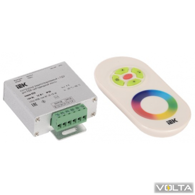 Контроллер с ПДУ радио (белый) RGB 3 канала 12В, 4А, 144Вт IEK-eco