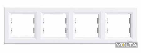 Рамка ASFORA 4-постовая горизонтальная белая