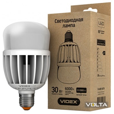 Лампа светодиодная A80 30W E27 6000K 220V VIDEX