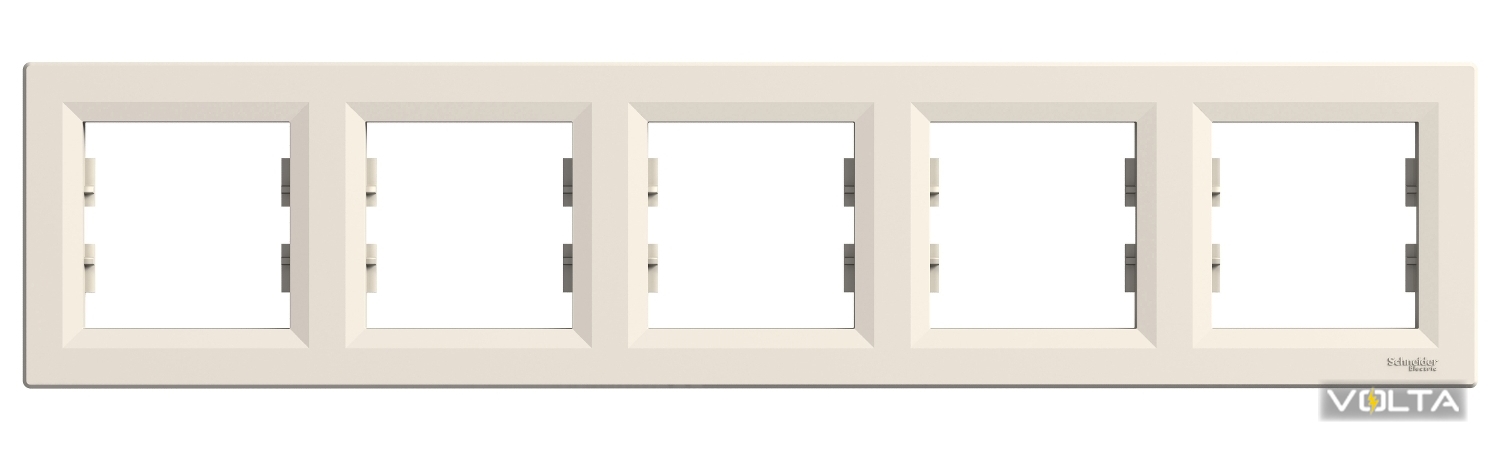 Рамка ASFORA 5-постовая горизонтальная крем