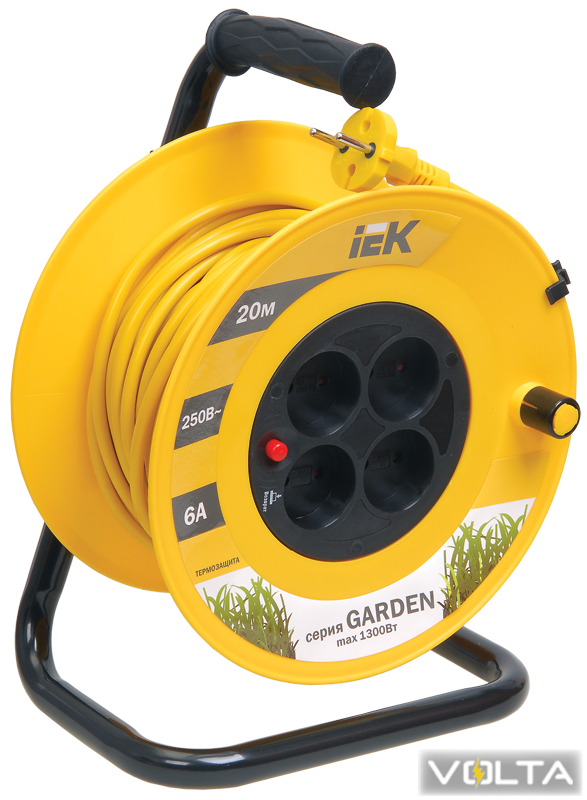 Катушка УК20 с т з 4 места 2Р 20м 2х0,75 мм2 Garden ИЭК