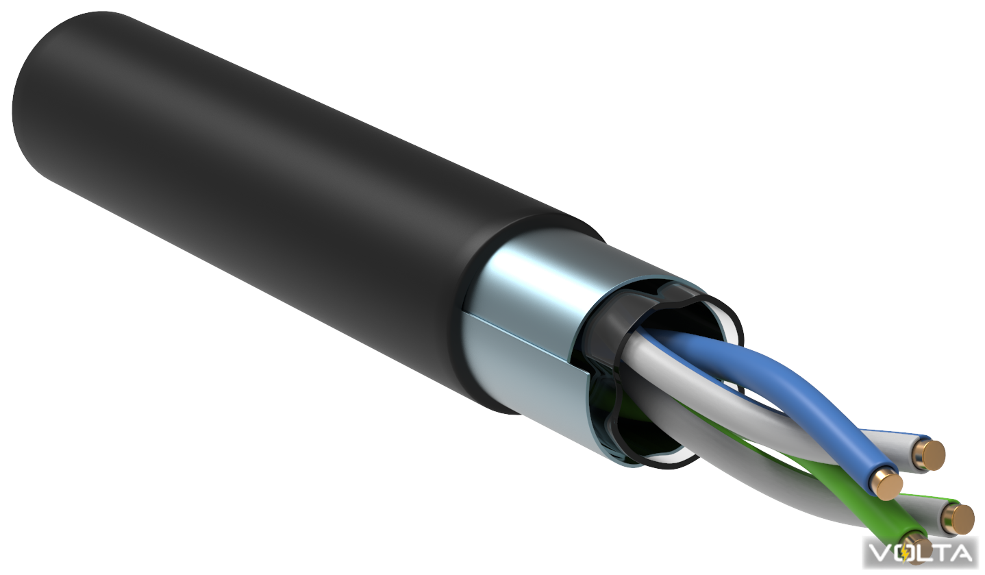ITK Кабель связи витая пара FUTP, кат.5E 2х2х24(0,51мм)AWG solid, LDPE, 500м, черный