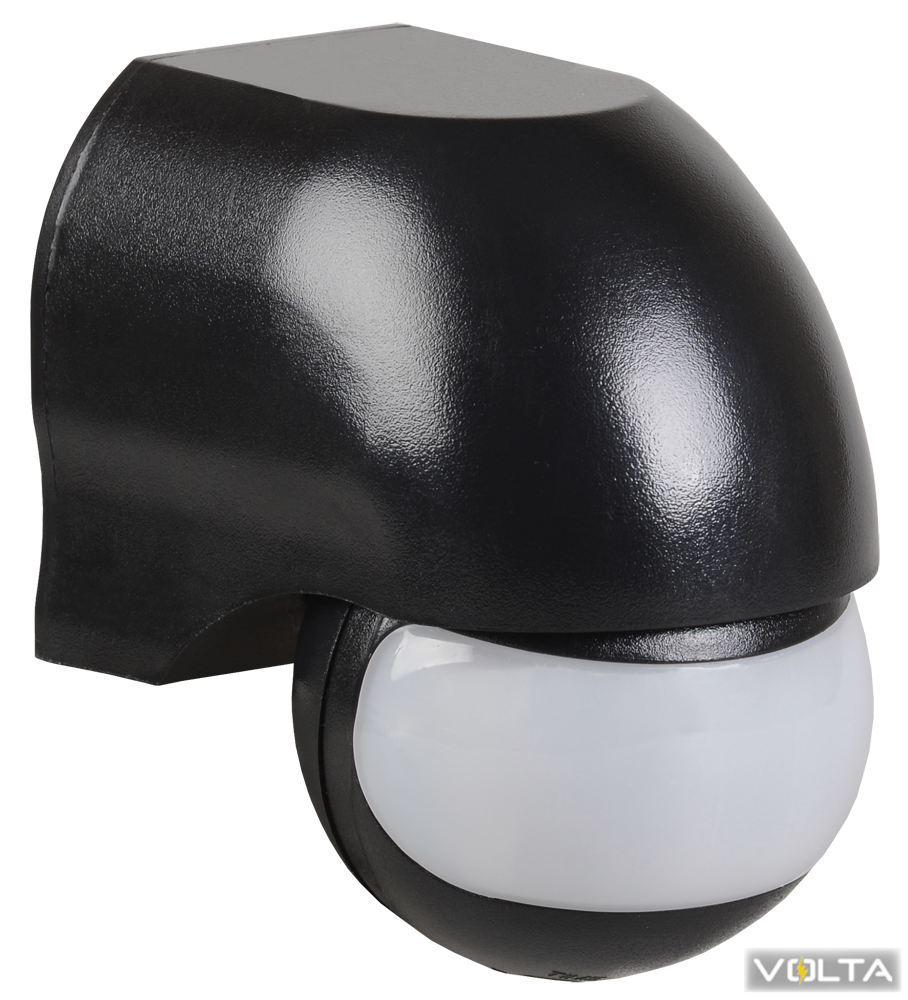 Датчик движения ДД 010 черный, макс. нагрузка 1100Вт, угол обзора 180град., дальность 10м, IP44, ИЭК