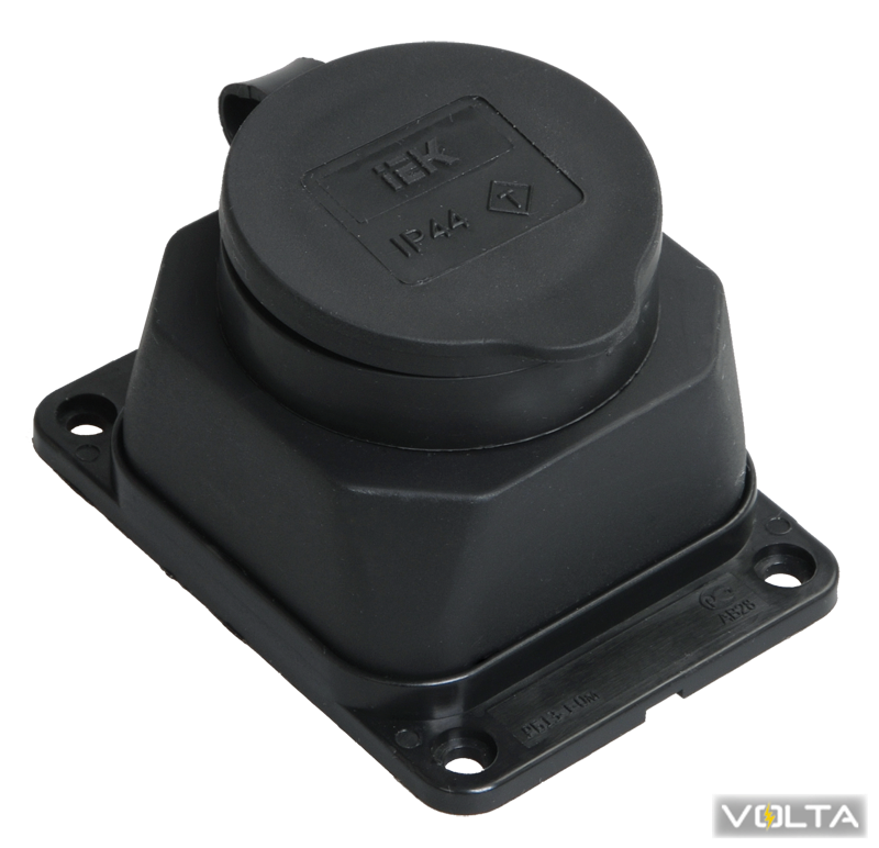 Купить РБ13-1-0м Розетка с защитной крышкой настенная ОМЕГА IP44 IEK