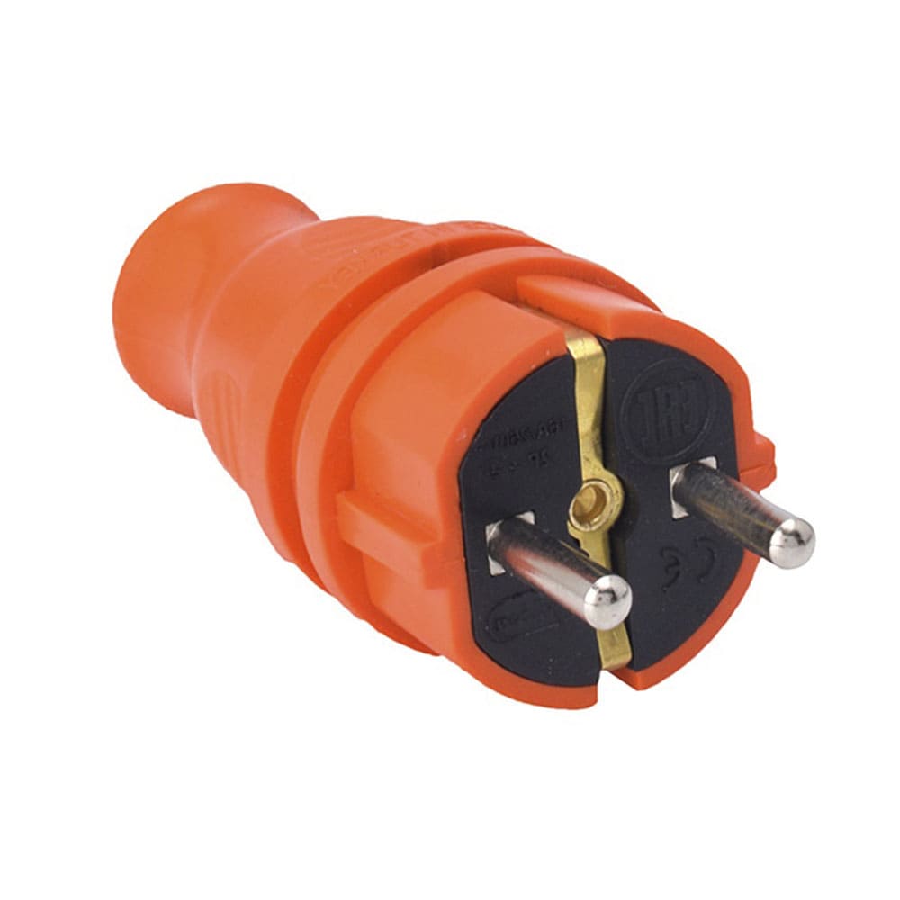 Вилка каучуковая прямая KEF-O 2Р+РЕ 16А IP44 Bylion (8536699090) TAKEL ...