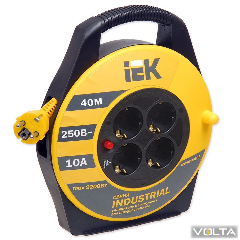 Катушка УК40 с т з 4 места 2Р+PЕ 40м 3х1,5 мм2 Industrial