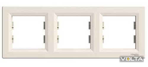 Рамка ASFORA 3-постовая горизонтальная крем