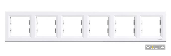 Рамка ASFORA 6-постовая горизонтальная белая