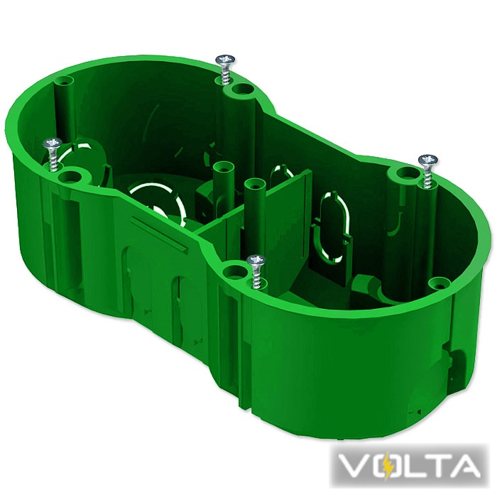 Коробка КМ40023 уст. 2 мест d141х70x45 для пол. ст. (с сам)