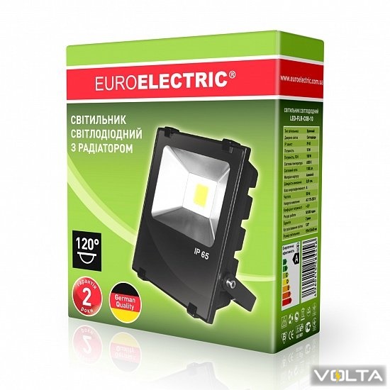Прожектор LED COB черный с радиатором 10W 6500K modern EUROELECTRIC