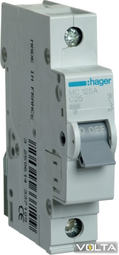 Автоматичний вимикач 1п C 25A 6кА 1м Hager