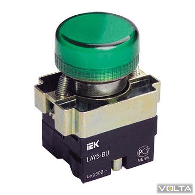 Индикатор LAY5-BU63 зеленого цвета d22мм ИЭК