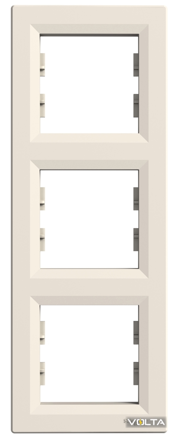 Рамка ASFORA 3-постовая вертикальная крем