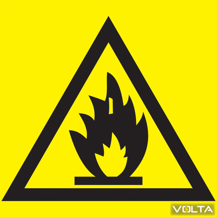 Знак 150х150мм Пожароопасно