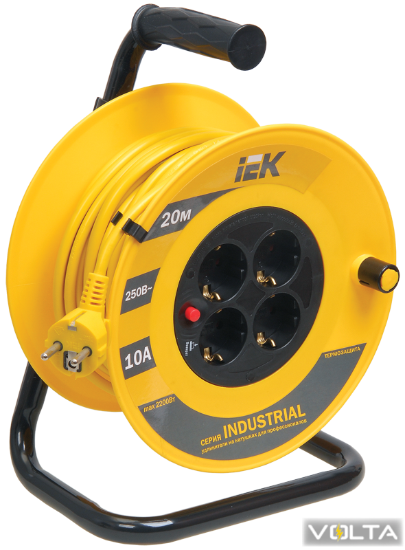 Катушка УК20 с т з 4 места 2Р+PЕ 20м 3х1,0 мм2 Industrial