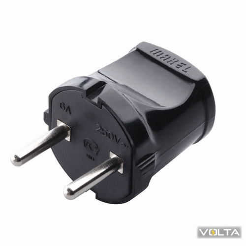 Вилка евро MAKEL б/з черная