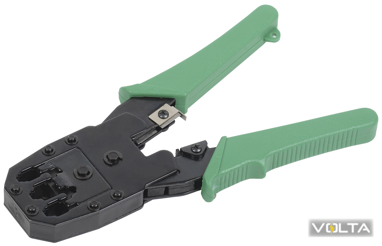 ITK Инструмент обжим. для RJ45 RJ12 RJ11 ручка ПВХ зеленый ІЕК
