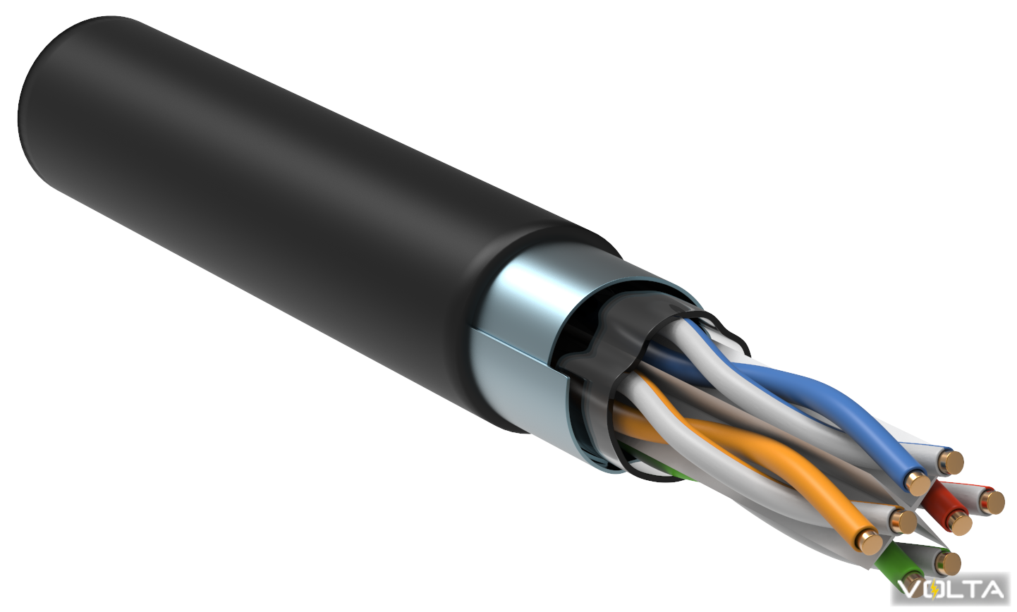 ITK Кабель связи витая пара FUTP, кат.6 4х2х23AWG solid, LDPE, 305м, черный