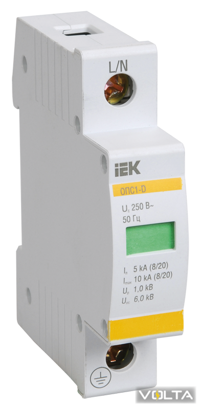 Ограничитель импульсных перенапряжений ОПС1-C 1P In=20kA Un=400B Im=40kA ИЭК