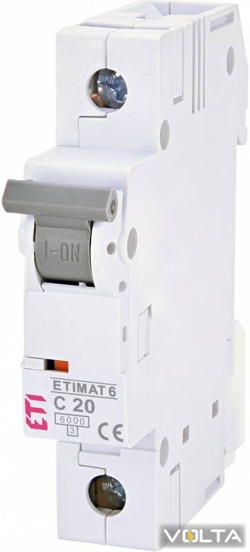 Автоматический выключатель ETIMAT 6 1p C 20А (6 kA)
