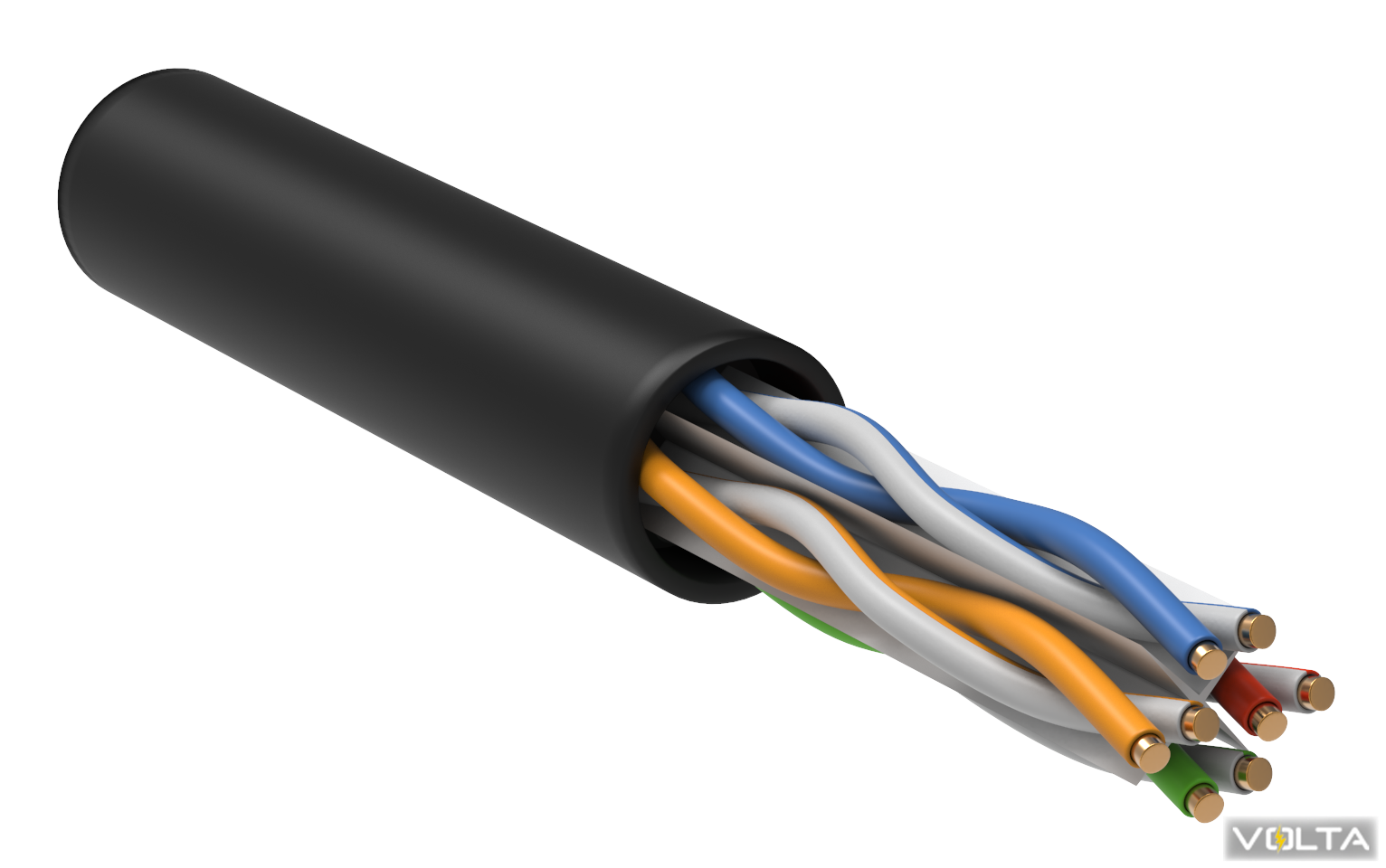 ITK Кабель связи витая пара UUTP, кат.6 4x2х23(0,57мм)AWG solid, LDPE, 305м, черный