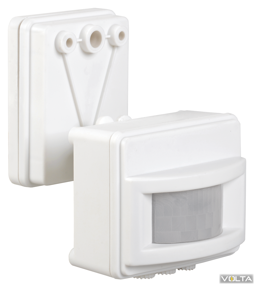 Датчик движения ДД 017 белый, макс. нагрузка 1100Вт, угол обзора 120град., дальность 12м, IP44, ИЭК