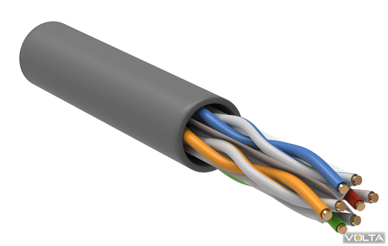 ITK Кабель связи витая пара UUTP, кат.6 4x2х23AWG solid, PVC, 305м, серый ІЕК