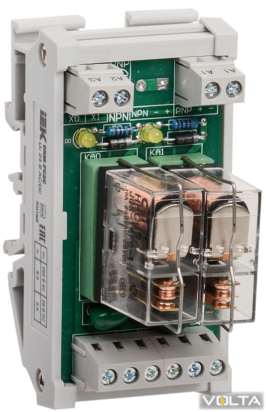 Интерф. реле ORM 5. 2 конт. группа. 24 В DC AC