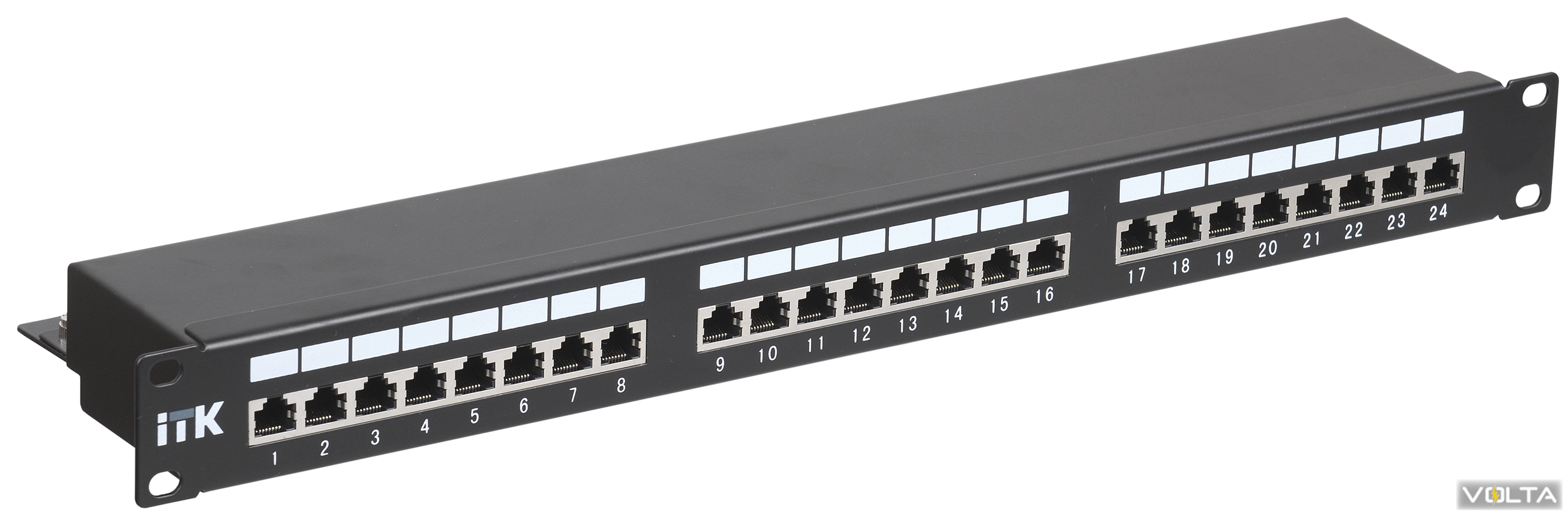 ITK 1U патч-панель кат.5Е STP, 24 порта (Dual), с кабельным органайзером