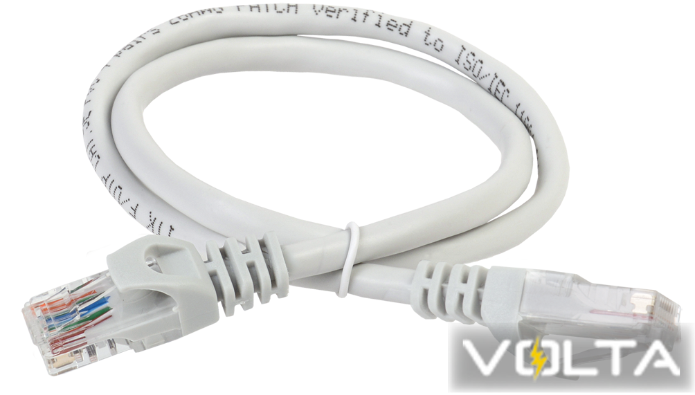 ITK Коммутационный шнур (патч-корд), кат.5Е UTP, LSZH, 5м, серый