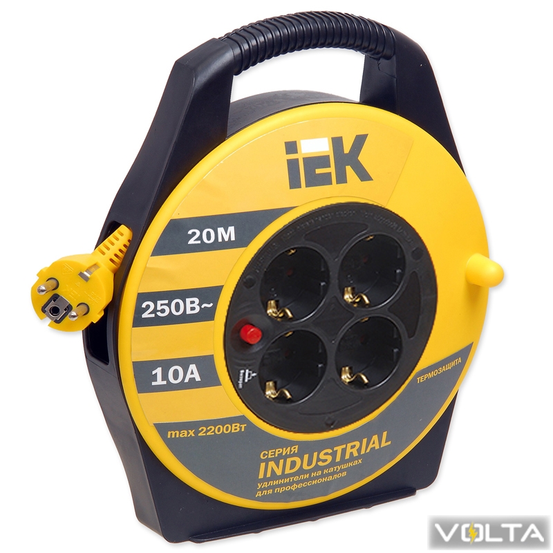 Катушка УК20 с т з 4 места 2Р+PЕ 20м 3х1,5 мм2 Industrial