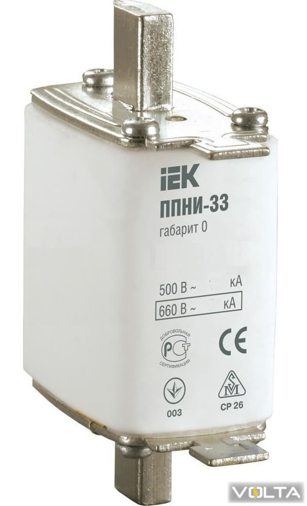 Плавкая вставка предохранителя ППНИ-33, габарит 0