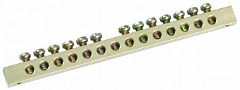 Шина PEN "земля-ноль" 6х9мм 14/2 (14групп/крепеж по краям) IEK