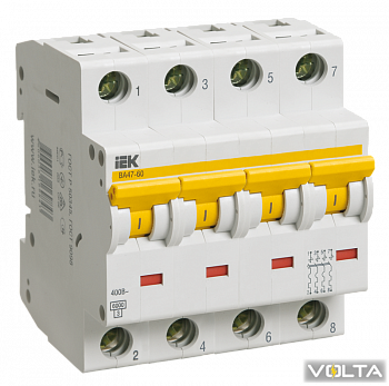 Автоматический выключатель ВА 47-60 4Р 40А 6 кА  х-ка D IEK