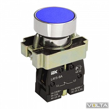 Кнопка управления LAY5-BA61 без подсветки синяя 1з IEK
