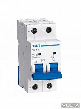 Автоматический выключатель NB1-63H 2P C13 10kA DB
