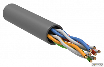 ITK Кабель связи витая пара U/UTP, кат.5E 4x2х24(0,51мм)AWG solid, LSZH, 305м, серый IEK