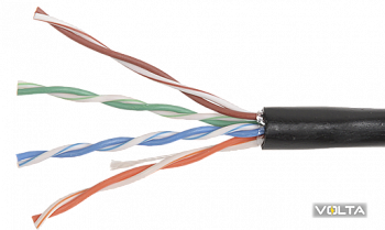 ITK Каб. вп U/UTP, кат.5E 4х2х24AWG solid, LDPE, 305м, чер. ІЕК