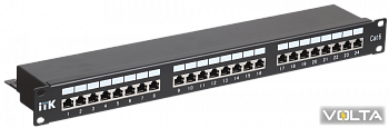 ITK 1U патч-панель кат.6 STP, 24 порта (Dual), с кабельным органайзером IEK