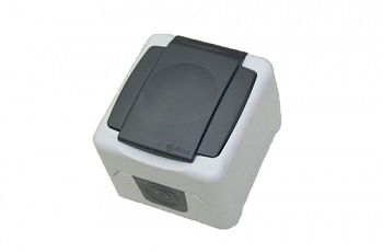 Розетка MAKEL 1-я с/з и крышкой наружная IP55