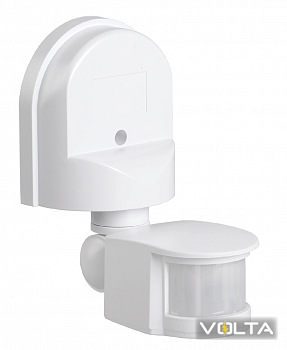 Датчик движения ДД 008 белый, макс. нагрузка 1100Вт, угол обзора 180град., дальность 12м, IP44 IEK