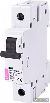Автоматический выключатель ETIMAT 10  1p C 10А (10 kA)