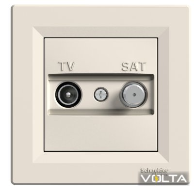 Розетка ASFORA TV-SAT оконечная крем