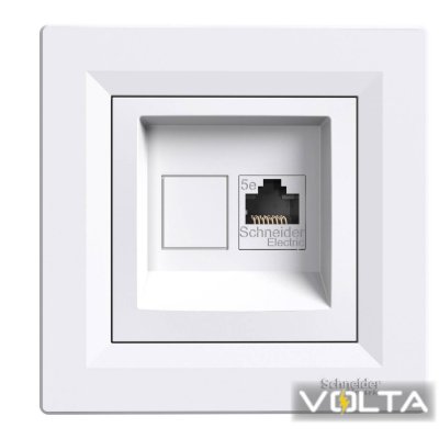 Розетка ASFORA 1-я комп. белая