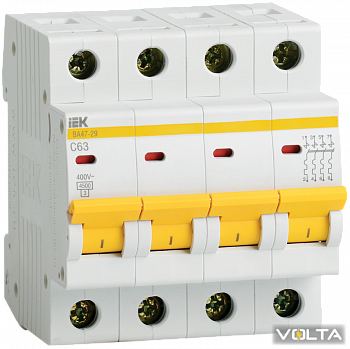 Автоматический выключатель ВА47-29 4P 16A 4,5кА х-ка C IEK