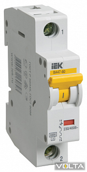 Автоматический выключатель ВА 47-60 1Р  5А 6 кА  х-ка С IEK