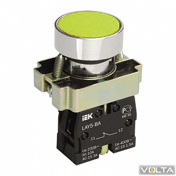 Кнопка управления LAY5-BA51 без подсветки желтая 1з IEK